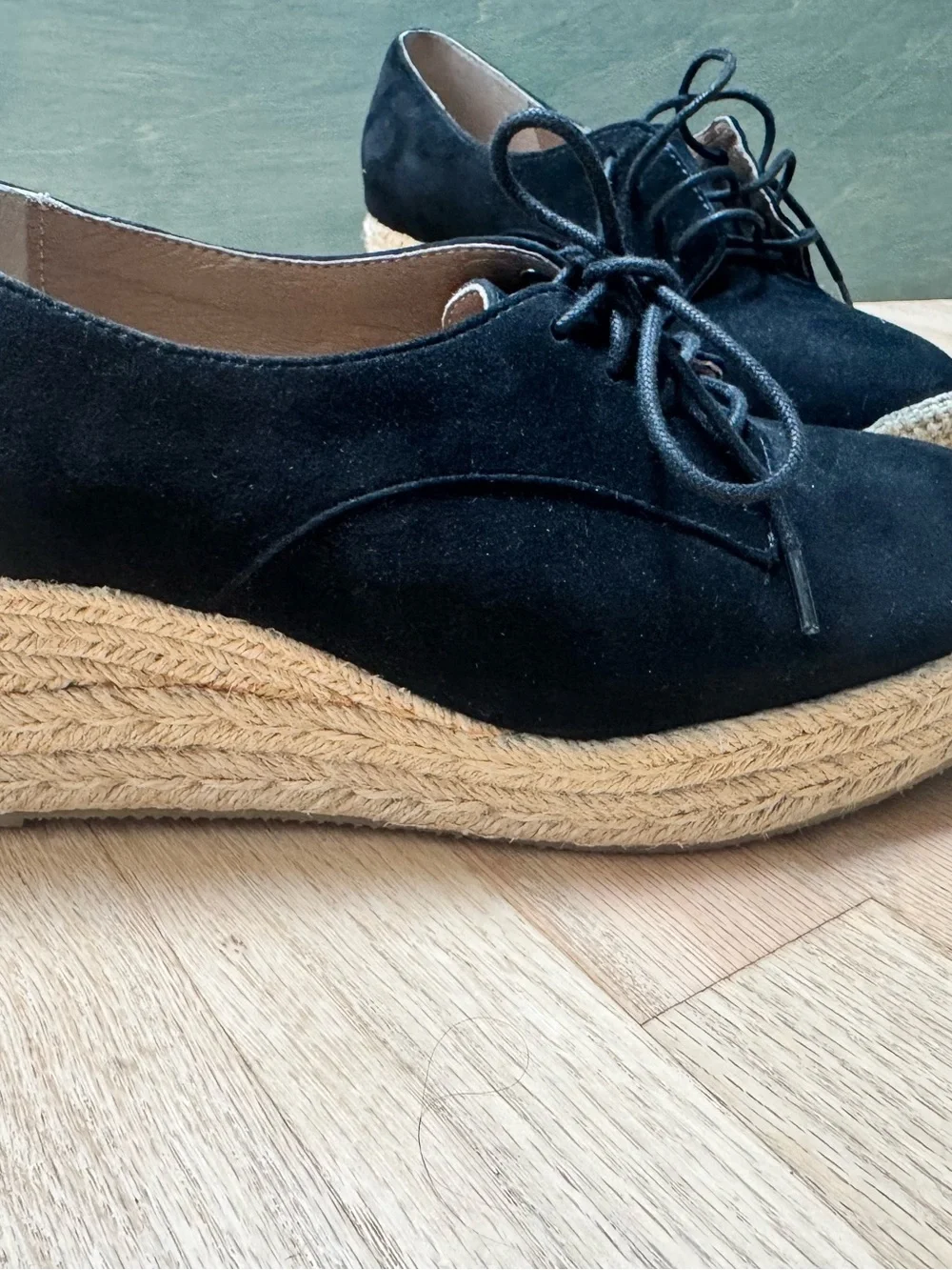 Bettye Muller Suede Espadrilles with Laces 9M